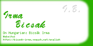 irma bicsak business card